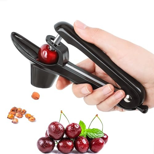 EWPJDK Cherry Pitter Tool Pit Remover Heavy-Duty Stainless Steel Olive Pitter Tool for Making Cherry Jam (Black)