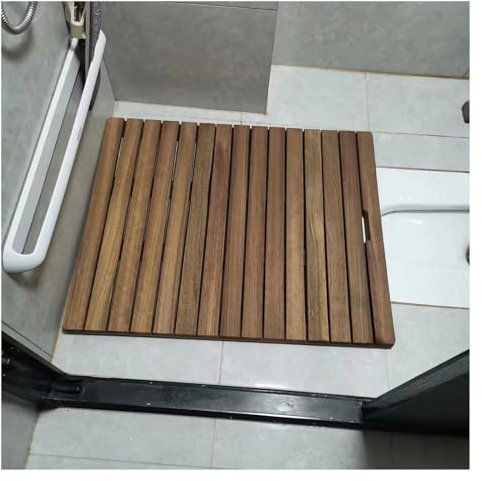 caillebotis douche caillebotis salle de bain Tapis De Douche Extra Large En Lattes De Bois Carrées, 30 32 34 36 Tapis De Salle De Bain Rectangle Antidérapant Pour Douche Intérieure/extérieure(30x45in(
