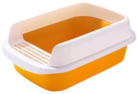 Toilette per Gatti Toilette Gatto Lettiera per Animali Portatile con Lato Alto, Semi Chiusa, Grande Lettiera Antispruzzo con Sabbiera Lettiera per Gatti Lettiera Gatto(Yellow)