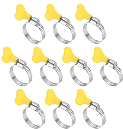 PATIKIL 10 Pcs 18-32mm Stainless Steel Hose Clamp Adjustable Bolt Hose Clamps
