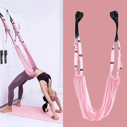 Smaoqingji Elástica Hamaca Columpio Yoga Pilates Accesorios - Rosa, 1 Pieza, Correa Pierna Stretching, Invertida Estiramiento Ejercicio para Ballet Gimnasia Flexibilidad Formación