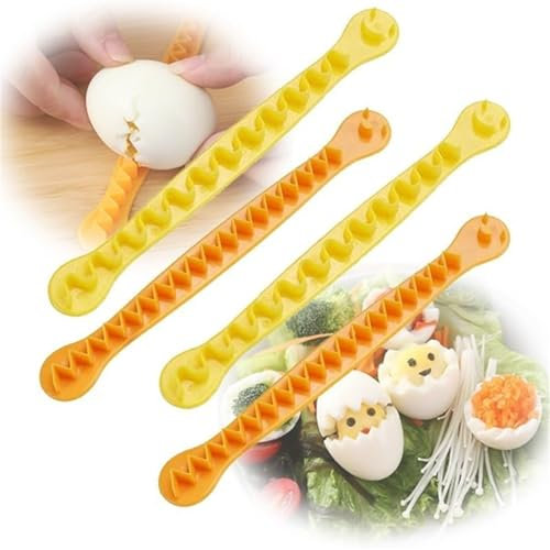 Cortador de huevos rellenos para huevos rellenos por la mitad, para huevos duros, herramienta en forma de flor cocida de corte elegante, cortadores verticales de lujo para huevos duros (juego de 2)