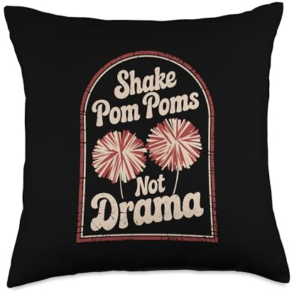 Shake Pom Poms Not Drama Funny Cheerleader Cheerleading Throw Pillow