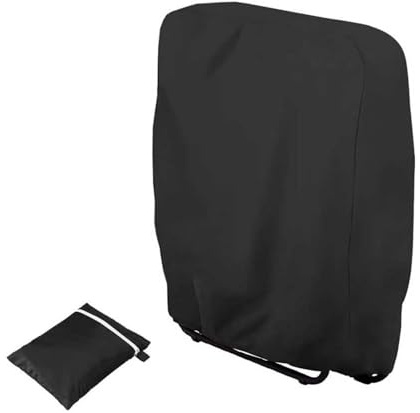 2 Housse De Chaise Pliante Et Inclinable, En Tissu Oxford 210D Empilable, Housse Longue Jardin Avec Sac Rangement Protection Pour - Imperméable, Anti-uv Coupe-vent (Noir,1 Pièces)