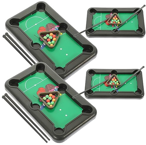 UPKOCH Lot de 4 de Mini Tables de Billard Portables en Plastique Jeu de Billard Éducatif Léger et Solide pour Garçon et Filles et Jeux de Société en Intérieur