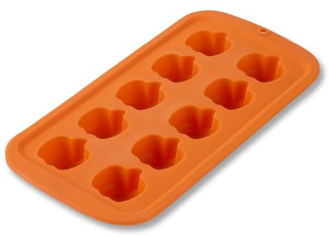 Zenker Mini-Kürbis Schokoform/Eiswürfelform – 10er Halloween Backform aus Silikon, orange, spülmaschinengeeignet – Optimal für kreative Leckereien