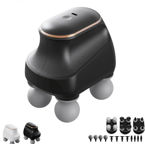 Chevaroo 4 Köpfe Massager,Chevaroo Horse Massager - 4-Kopf Massagepistole Mit 12 Massageköpfen Und 5 Geschwindigkeiten, Mini-Massagegerät, Elektrisches Handmassagegerät Für Rücken, Nacken-B