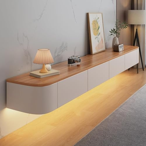 MIMRTIMI TV-Schrank weiß,Lowboard hängend,Schwebender Fernsehschrank,Sideboard Hängeschrank Fernsehtisch für Wohnzimmer, Schlafzimmer, Esszimmer