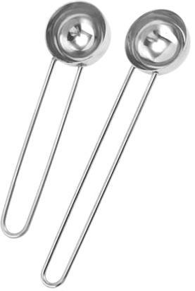 TOBBOMEY 2 pièces Cuillères à Mesurer Acier Inoxydable avec Manches Creux Cuillères Doseuses Pratiques pour Cuisson et Pâtisserie Grand et Petit Modèles pour Mesures Précises