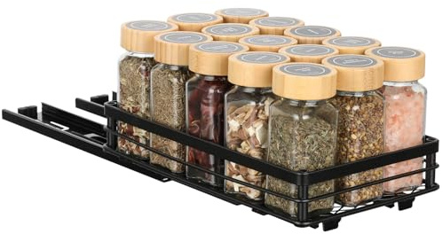 VINATO Especieros Para Cocina, Organizador Deslizante de Especias, Estante para Especias con Guías, Organizador de Cocina para Armario (26 * 15 * 5.5CM)