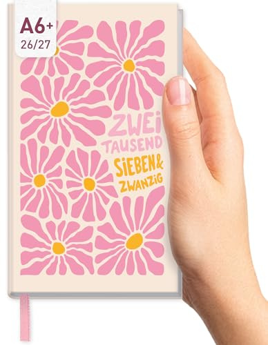 Häfft-Timer Slim Schülerkalender 2026 2027 A6+ Pink Flowers