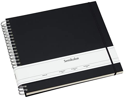 Semikolon 352998 Spiral Album Maxi Mucho - 34,5x30 cm - Fotoalbum, 90 Seiten cremeweiß, Fotobuch, black schwarz