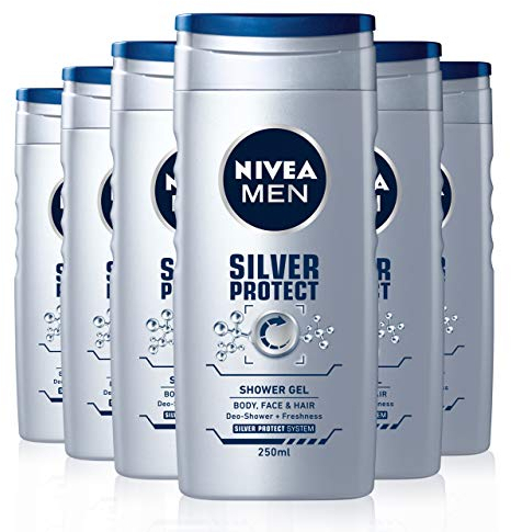 NIVEA MEN Silver Protect Shower Gel 250ml Pack of 6