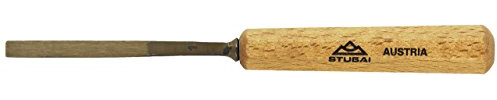 STUBAI-527106 Gerades Balleisen/Stechbeitel 6 mm | Stich 1 | einseitig geschliffen, mit Holzgriff | Profi-Holzwerkzeug für Kerb- und Reliefschnitzarbeiten