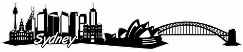 Samunshi® Sydney Skyline Aufkleber Sticker Autoaufkleber City Gedruckt - 15x3cm schwarz