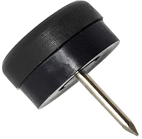 Adsamm® / 32 x scivoli in plastica con chiodo e pad ammortizzante/neri/Ø 20 mm/tondi/puntali in polietilene con cuscinetto in PVC/piedini protettivi per arredi Adsamm® Quality