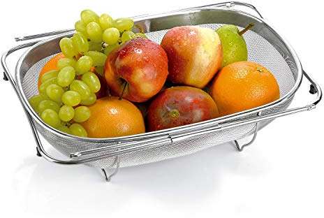 Tescoma 428550 Scolatutto Estensibile, Acciaio Inox, 34 x 24 cm