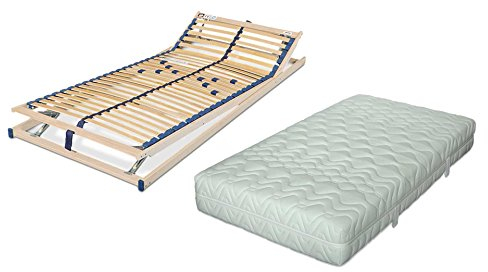Malie Set Polar H3 5-Zonen Tonnentaschenfederkernmatratze in 140 x 200 cm Plus Lattenrost Olymp in 140 x 200 cm | fertig montiert und sofort lieferbar