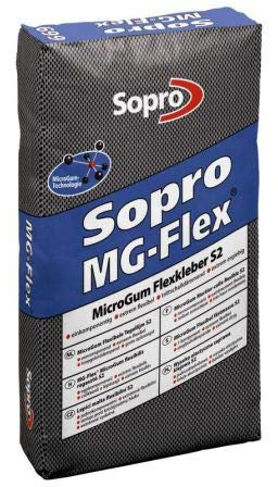 Sopro MG-Flex MicroGum Flexkleber S2 Dünnbettmörtel für die Verlegung von Feinsteinzeug-, Beton- und Naturwerksteinplatten 15kg