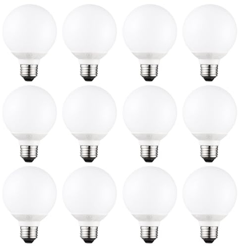 TORCHSTAR 12-Pack G25 LED Light Bulbs, 5W 40W Equivalent, Dimmable 450LM Globe Light Bulbs, 5000K Daylight, E26 Base Decorative Bulb, for Bathroom Vanity or Mirror, UL Listed