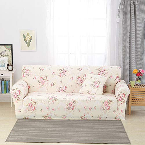 HONGBI Elastischer Sofabezug Sofa-Überwürfe Sesselhussen Stretch Sofahusse Sofaüberzug Couchbezug Antirutsch Blumendruck Polyester Sofa Abdeckung Stretchhusse für Couch 12 2 Sitzer