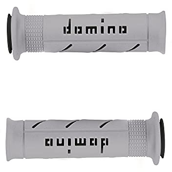 Manopole in gomma per manubrio moto da strada, sportbike, naked, tourer, sportbike, moto2, moto3, premoto3, moto4, moto5 (grigio)