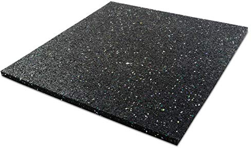 casa pura® Waschmaschinenunterlage mit hoher Vibrations- & Schalldämpfung | 62,5x100x1cm | aus recyceltem Gummigranulat | schwarz