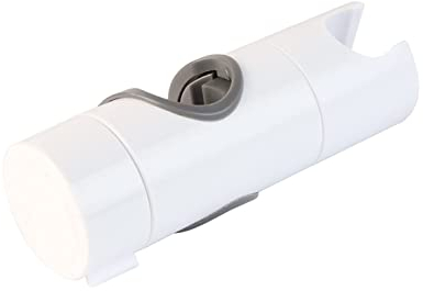 Hairstore White Matte Adjustable Shower Head for Slide Bar, Hand Shower Bracket Universal 20-25MM Head Guide Bracket Holder 360 Degree Rotation for Sprayers