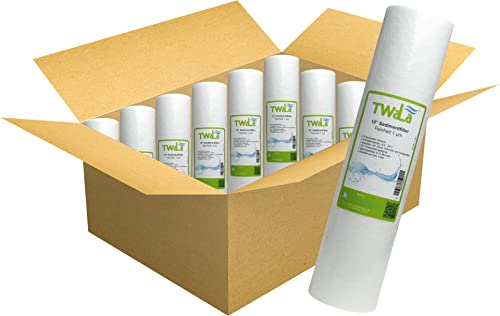 TWaLa 25x Sediment Vorfilter Grobfilter 10 Zoll Wasserfilter 1 µm für Umkehrosmose, Hauswasseranlagen, Brunnenwasser zur Entfernung von Eisenbelastung, Trübung und Schwebeteilchen Polypropylen