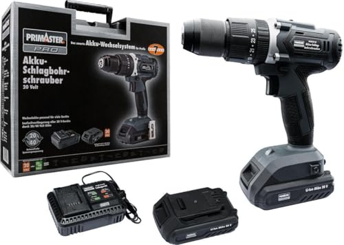 Primaster Akku-Schlagbohrschrauber-Set 20V Akkuschrauber Bohrschrauber Koffer