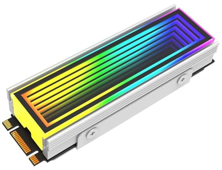 Rianpesn Computer-Kühlkörper | M2 SSD-Kühlung, PC-Kühler, DC 5V Kühlkörper Mit ARGB-Licht, Aus Aluminium-Magnesium-Legierung