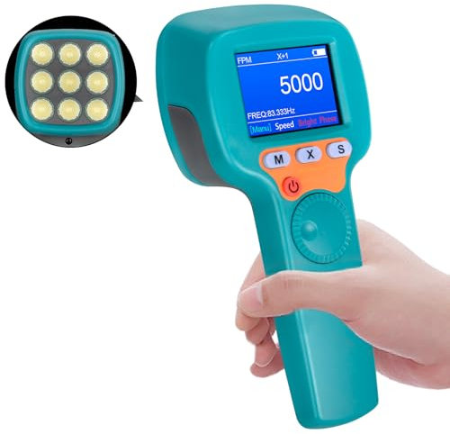 Tachymètre stroboscopique LED, 1500LUX sans contact, stroboscope LCD, indicateur de rotation de phase, 60 ~ 999999 tr/min, vitesse de haute précision pour CVC, impression de matériel rotatif,