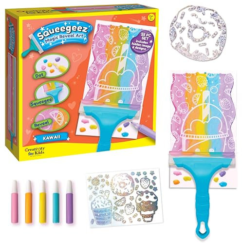 Creativity for Kids Squeegeez Magic Reveal Art Kit: Kawaii - Kunst und Handwerk für Kinder ab 7-12 Jahren, Geschenke für Mädchen und Jungen