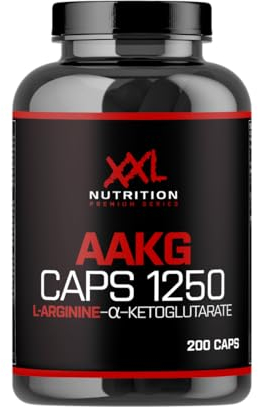 XXL Nutrition - AAKG Caps - L-Arginin, Alpha, Keto, Glutarat - Pump Booster - 1250mg - 200 Kapseln