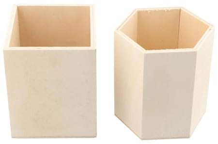 Vctitil Stiftehalter aus Holz, 2 Stück, vielseitig verwendbar, Stiftebecher, Schreibtischzubehör, Aufbewahrungsbox für Büro und Zuhause (2 Stück)