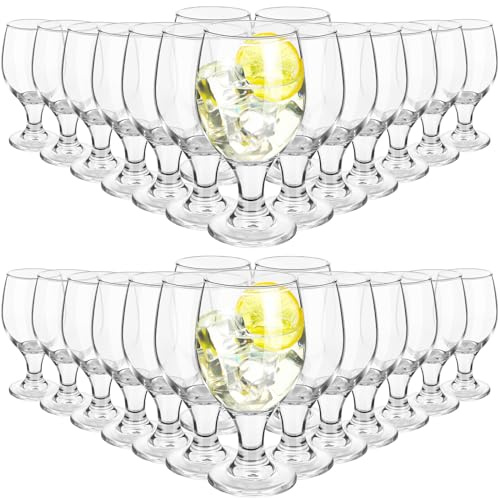 Patelai Set of 30 Water Goblet, 13.5 oz Clear Drinking Glasses Bulk Dishwasher Safe, Stemmed Water Glass for Juice Wine Beer Tea Sangria Cold Beverages, Reusable Glassware for Home Party Restaurant