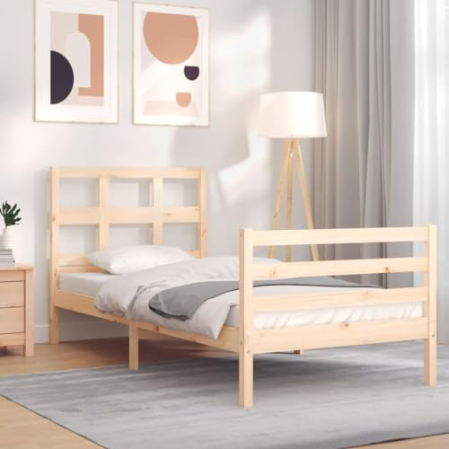 BUKSCYJS Palettenbett,Modernes GäStebett Massivholzbett Mit Kopfteil 90x200 Cmgeeignet FüR Wohnzimmer, Schlafzimmer, Lounge, Balkon, Sofa, Wohnung, GäStezimmer