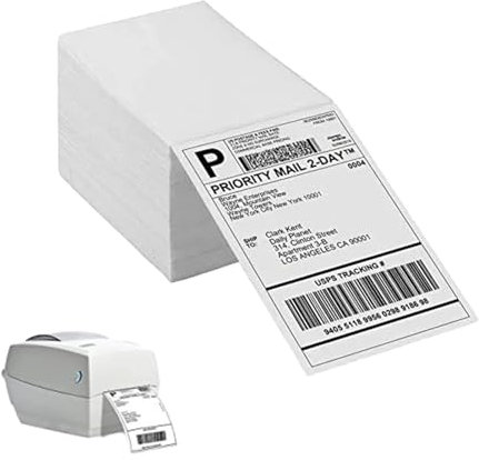 Aznever Thermodruckeretiketten, Versandetikettenpapier | Thermoetiketten Falten - 500 Etiketten pro Stapel, Starke Klebekraft, direkte Thermo-Versandbarcodes für Kartons