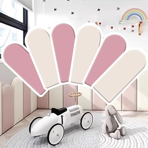 Kopfteil Bett Wandkissen Die Polster Rosa Wandpolsterung Für Mädchen-Schlafzimmer, 3,5 Cm Dickes Anti Kollision Kopfteil Gepolstert Für Kinder Mit Autismus, 40 50 60 Cm Hohe Selbstklebende Paneele Für