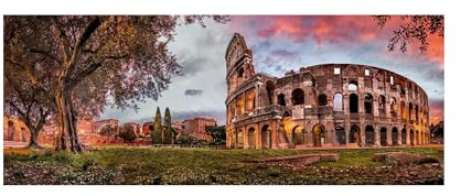 Ravensburger Puzzle 1000 Teile, Kolosseum bei Sonnenuntergang - Puzzle Erwachsene +14 Jahre, 98 x 37,5 cm, Puzzle für Erwachsene Panorama, italienische Sammlung, Geschenkideen
