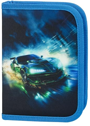Baagl Federmäppchen für Jungen - Schüleretui, Federtasche, Federmappe für Schreibwaren - Etui, Federpenal, Schulmäppchen (Rennauto)