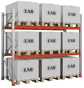 Kaiser + Kraft Palettenregal Space | Verzinkt/orange, HxBxT 2500 x 2930 x 1100 mm, Fachlast 2250 kg, Grundregal