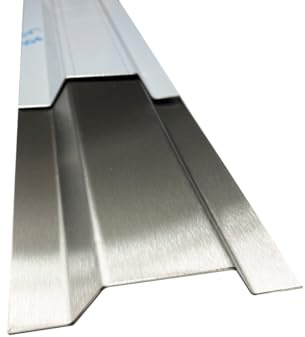 Omega-Profil 30, Kabelbrücke aus Edelstahl 4-Fach gekantet, Oberfläche einseitig mit Schliff Korn 320, 2 m lang 1mm Blechstärke (Maß c=80mm)