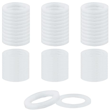 Fitschenringe Zimmertüren,60 Stück Weiß Unterlegscheiben Kunststoff Türscharnier,10 mm X 15 mm Montageringe,0.5mm 30Pcs & 1.2mm 30 Pcs,für Standard Zimmertüren