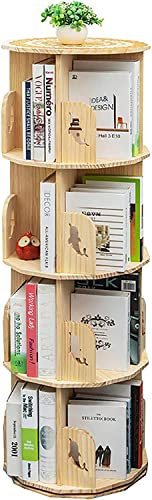 Modernes 360° drehbares Bücherregal aus Holz für Zuhause, Büro, Wohnzimmer, stapelbare Regale, Präsentationsregal mit 1 Ebene, 45 x 35 cm
