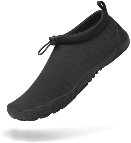 Mishansha Escarpines Hombre Mujer Agua Zapatillas de Agua Zapatos Playa Secado Rápido Escarpines para Piscina Mar Surf Acuáticos Negro,Gr.37