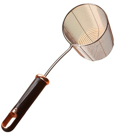 Cazzuola in acciaio inox ispessita Colander Skimmer Ergonomico Per Friggere E Utensili da Cucina
