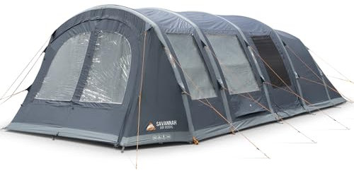 Vango Savannah Air 600XL 6-Person Inflatable Tent, 3 Queen Size Bedrooms