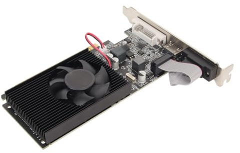 Juroupi 1G DDR3 Graphics Card with Cooling Fan 64 Bit Support VGA DVI HD Multimedia Interface DirectX10.1 PC Graphics Card
