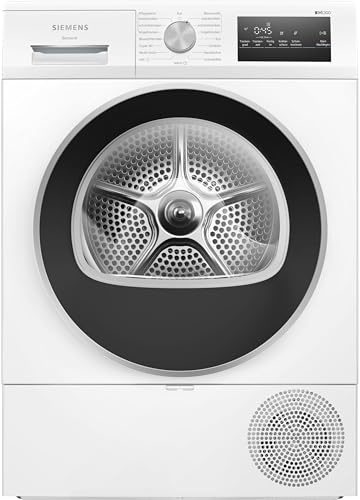 Siemens WT45HV0EM, iQ300, Wärmepumpen-Trockner, 8 kg, autoDry, super40-Programm, 63 dB, Touch LED-Display, softDry, Outdoor-Programm, easyClean-Filter, Kindersicherung, Weiß